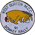 Donkey motorcycle rally badge from Nigel Woodthorpe