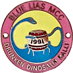 Drunken Dinosaur motorcycle rally badge from Jean-Francois Helias