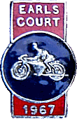 Earls Court motorcycle show badge from Jean-Francois Helias