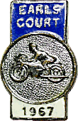 Earls Court motorcycle show badge from Jean-Francois Helias