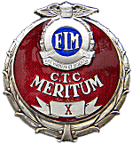 FIM Meritum motorcycle rally badge from Jean-Francois Helias