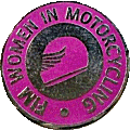 FIM Women in Motorcycling motorcycle fed badge from Jean-Francois Helias