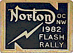 Norton Flash motorcycle rally badge from Nigel Woodthorpe
