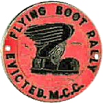 Flying Boot motorcycle rally badge from Ted Trett