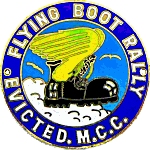 Flying Boot motorcycle rally badge