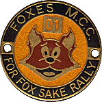 For Fox Sake motorcycle rally badge from Lone Wolf
