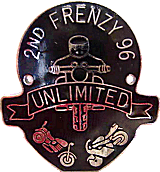 Frenzy motorcycle rally badge from Scobie Folie