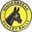 Gingerbread Donkey motorcycle rally badge from Russ Shand