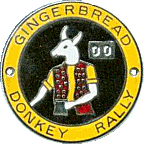 Gingerbread Donkey motorcycle rally badge from Alan Kitson