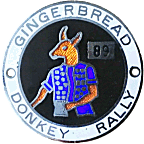 Gingerbread Donkey motorcycle rally badge from Jean-Francois Helias