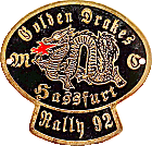 Golden Drakes motorcycle rally badge from Jean-Francois Helias