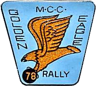 Golden Eagle motorcycle rally badge from Les Hobbs