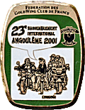 Gold Wing Angouleme 2001 motorcycle rally badge from Jean-Francois Helias