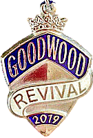 Goodwood Revival motorcycle show badge from Jean-Francois Helias