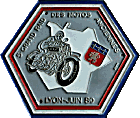 Grand Raid Motos Anciennes motorcycle rally badge from Jean-Francois Helias