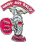 Hairy Ass motorcycle rally badge