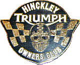 Hinckley Triumph OC motorcycle club badge from Jean-Francois Helias