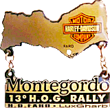HOG Montegordo motorcycle rally badge from Jean-Francois Helias