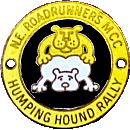 Humping Hound motorcycle rally badge from Jean-Francois Helias
