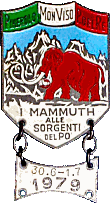I Mammuth alle Sorgenti del Po motorcycle rally badge from Jean-Francois Helias