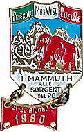 I Mammuth alle Sorgenti del Po motorcycle rally badge from Jean-Francois Helias