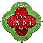 ISDT motorcycle race badge from Jean-Francois Helias