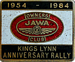 Jawa motorcycle rally badge