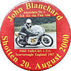 John Blanchard motorcycle race badge from Jean-Francois Helias