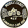 Kamikaze Cave motorcycle run badge from Jean-Francois Helias