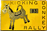 Kicking Donkey motorcycle rally badge from Jean-Francois Helias