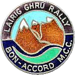 Lairig Ghru motorcycle rally badge from Ted Trett
