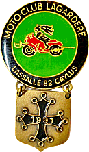 Lassalle motorcycle rally badge from Jean-Francois Helias