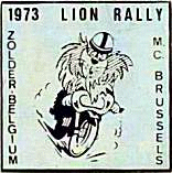 Lion motorcycle rally badge from Les Hobbs