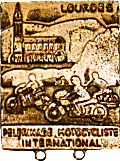 Lourdes motorcycle rally badge from Jean-Francois Helias