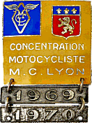 Lyon motorcycle rally badge from Jean-Francois Helias