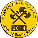 Mad Axeman motorcycle rally badge from Ted Trett