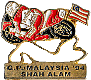 Malaysia GP motorcycle race badge from Jean-Francois Helias