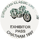 European Classic motorcycle show badge from Jean-Francois Helias
