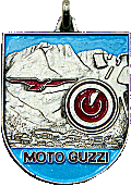 Moto Guzzi Mandello del Lario motorcycle rally badge from Jean-Francois Helias