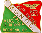 Moto Guzzi National OC motorcycle rally badge from Jean-Francois Helias