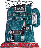Muffin The Mule  motorcycle rally badge from Jean-Francois Helias