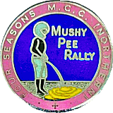 Mushy Pee motorcycle rally badge from Jean-Francois Helias