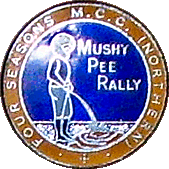 Mushy Pee motorcycle rally badge from Nigel Woodthorpe