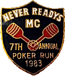 Never Readys Poker Run motorcycle run badge from Jean-Francois Helias