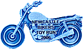 Newcastle Toy Run motorcycle run badge from Jean-Francois Helias