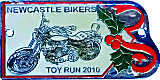 Newcastle Toy Run motorcycle run badge from Jean-Francois Helias
