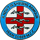 Newt In Shining Armour motorcycle rally badge