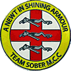 Newt In Shining Armour motorcycle rally badge