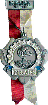 Nismes motorcycle rally badge from Jean-Francois Helias