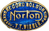 Norton Garreau Paris motorcycle race badge from Jean-Francois Helias